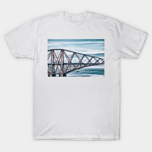 A train crosses the Forth Rail Bridge, Scotland T-Shirt